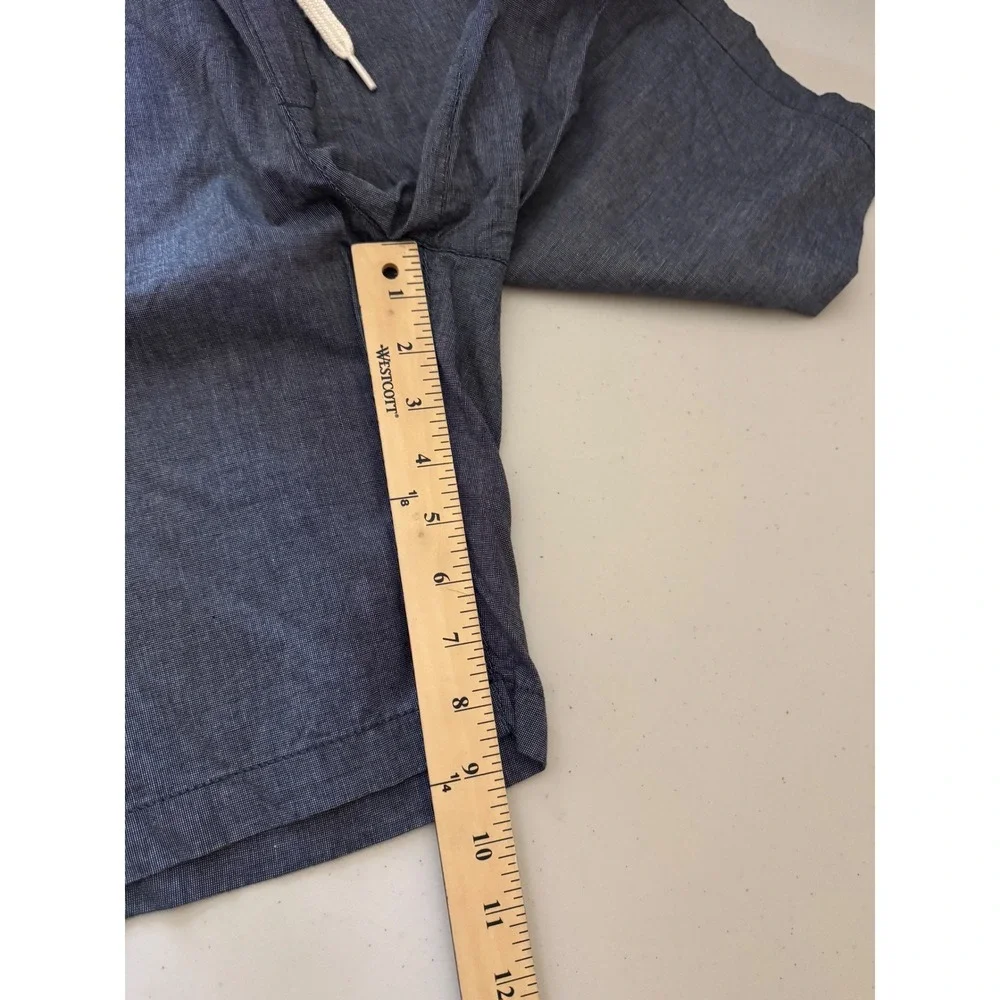 Old Navy Shorts Boys XL 14-16 Blue Chambray Elastic Drawstring 100% Cotton